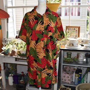 Vintage 90s First Option Petite Tropical Hawaiian Shirt Shorts Set Medium